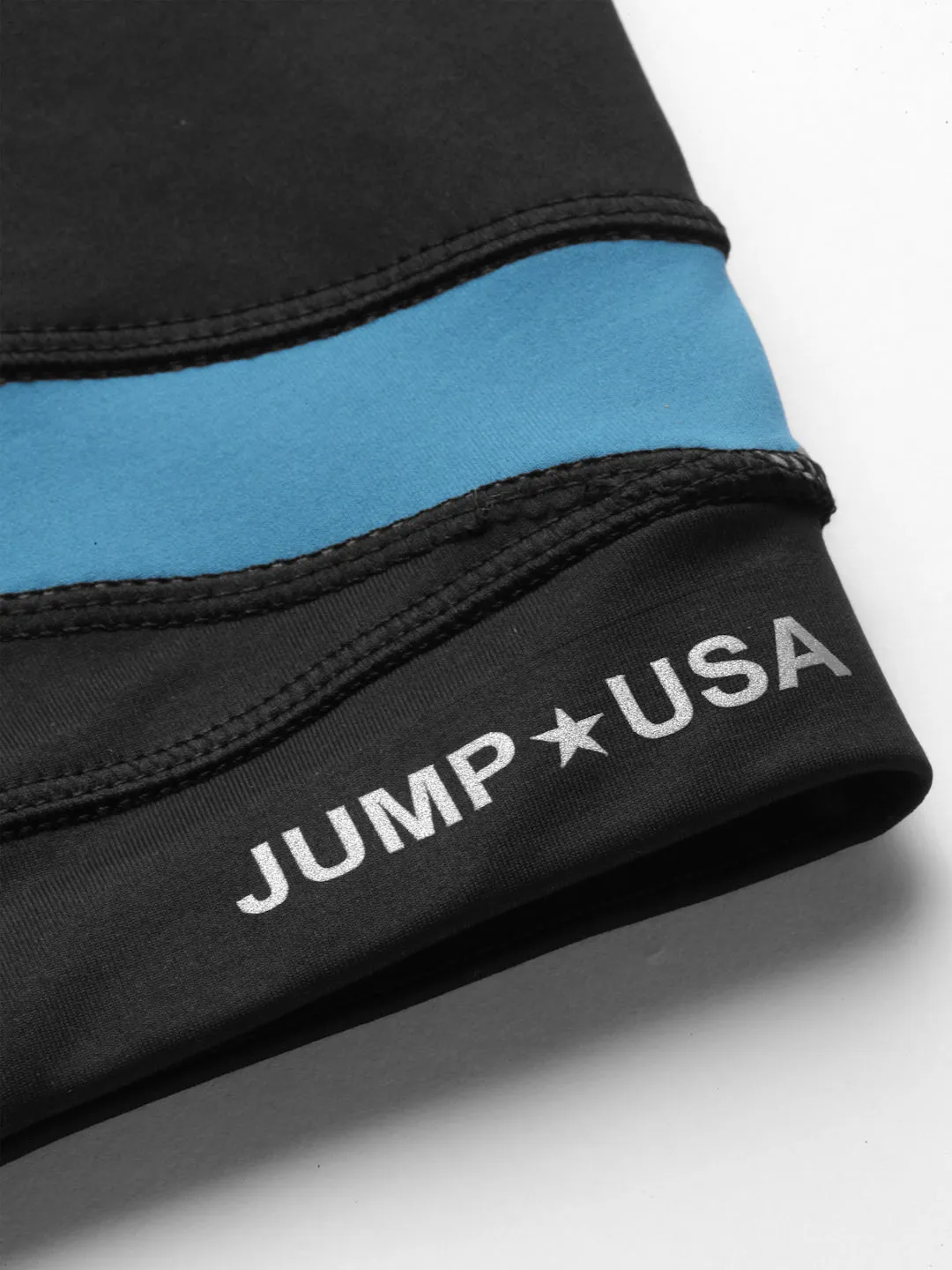 JUMP USA Black & Teal Solid Non-Wired Non Padded Rapid-Dry Training Sports Bra