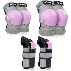 KUYOU Kids Youth Knee Pads Elbow Pads Wrist Guards