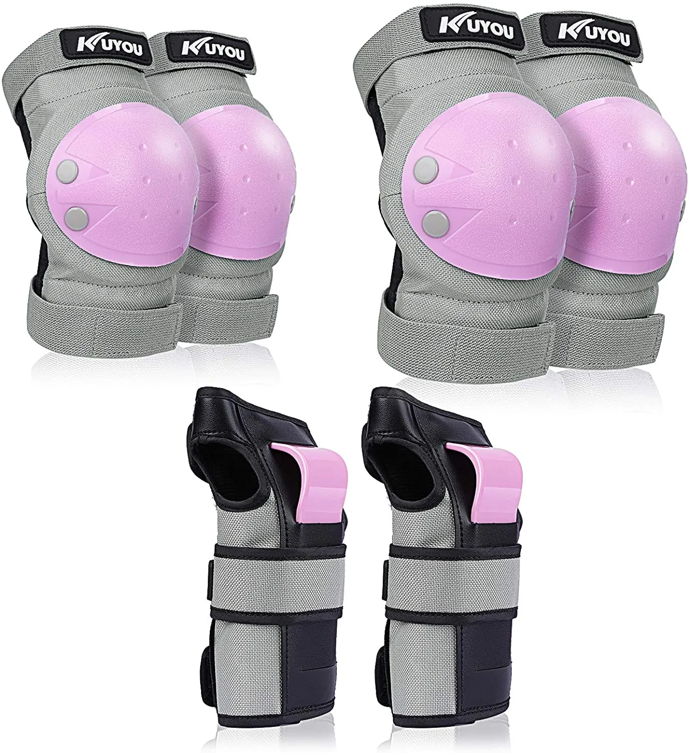 KUYOU Kids Youth Knee Pads Elbow Pads Wrist Guards