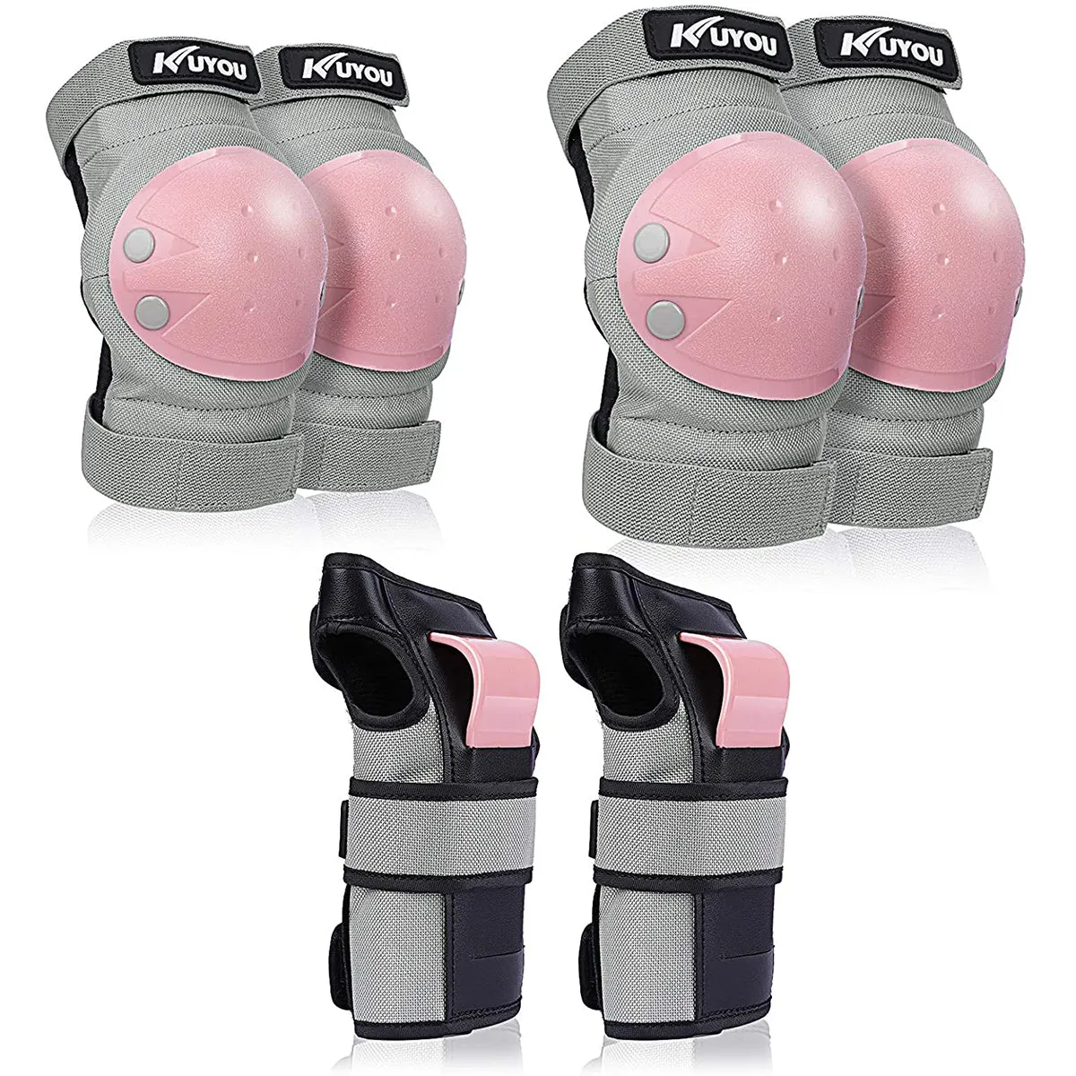 KUYOU Kids Youth Knee Pads Elbow Pads Wrist Guards