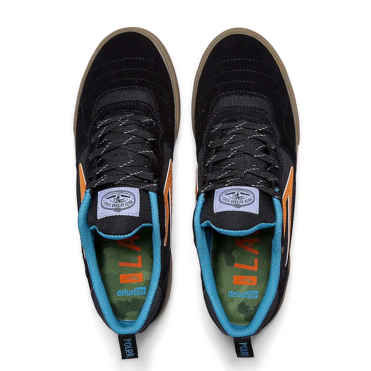 Lakai x Poler Cambridge Shoes - Black / Multi Suede