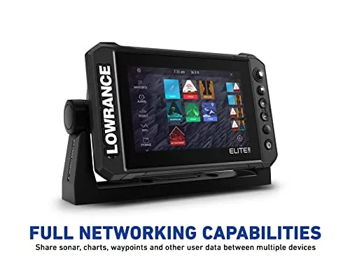 Lowrance Elite FS 7 Fish Finder with HDI Transducer, Preloaded C-MAP Contour  Charts