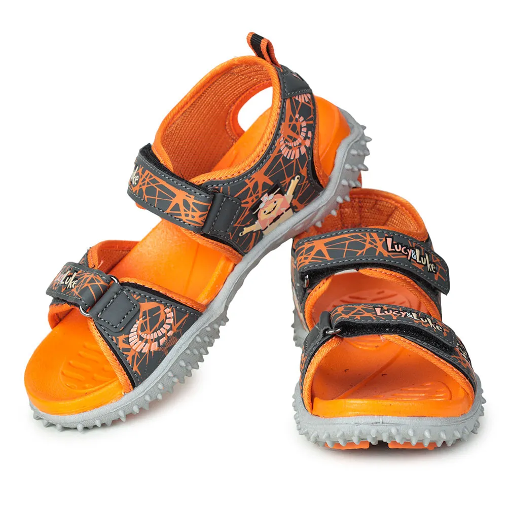 Lucy & Luke (Orange) Casual Sandal For Kids RICO-18 By Liberty