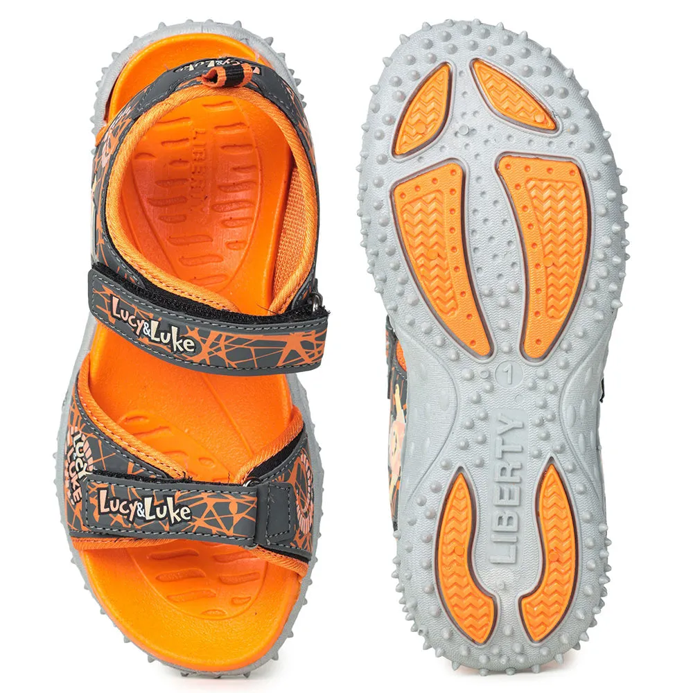 Lucy & Luke (Orange) Casual Sandal For Kids RICO-18 By Liberty