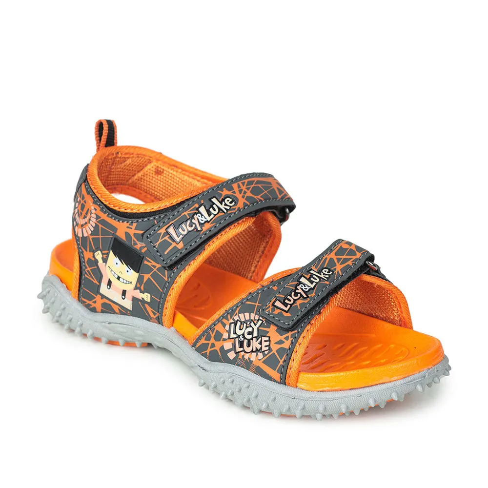 Lucy & Luke (Orange) Casual Sandal For Kids RICO-18 By Liberty