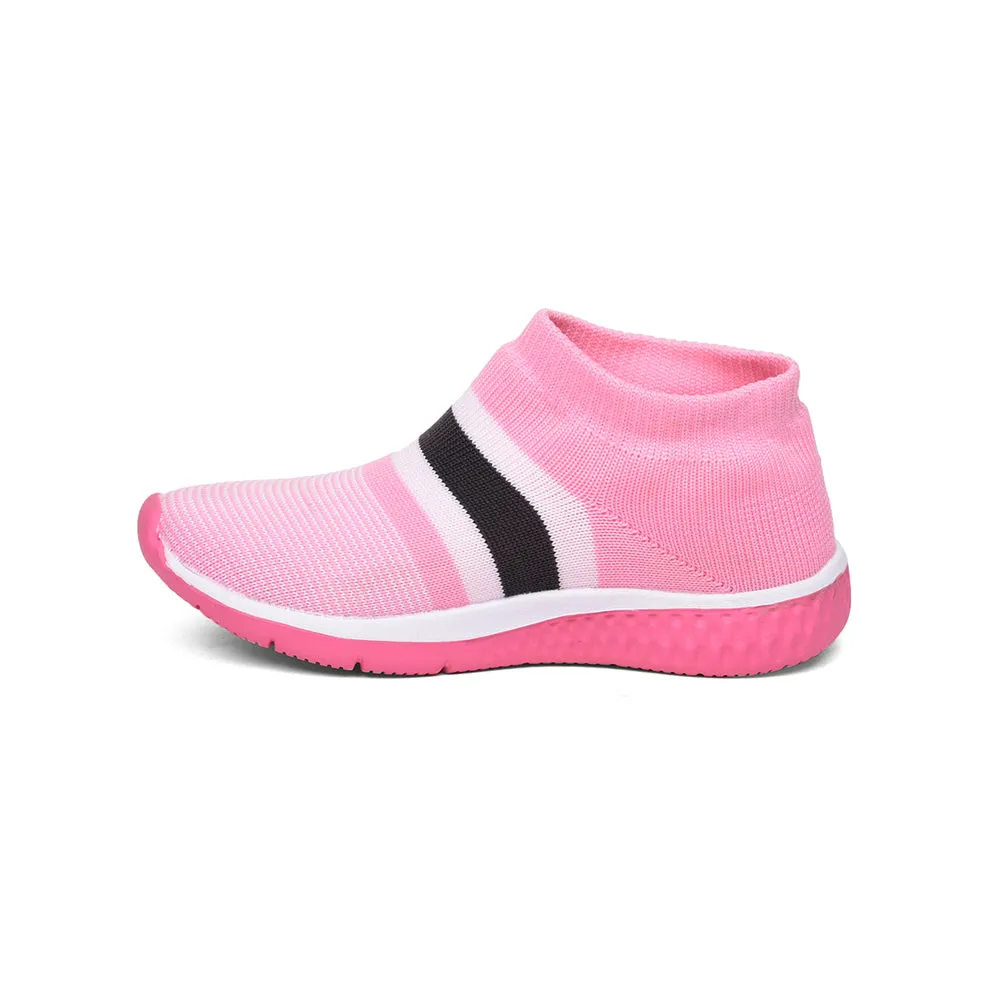 Lucy & Luke (Pink) Sports Non Lacing Shoes For Kids SPLASH-3 By Liberty