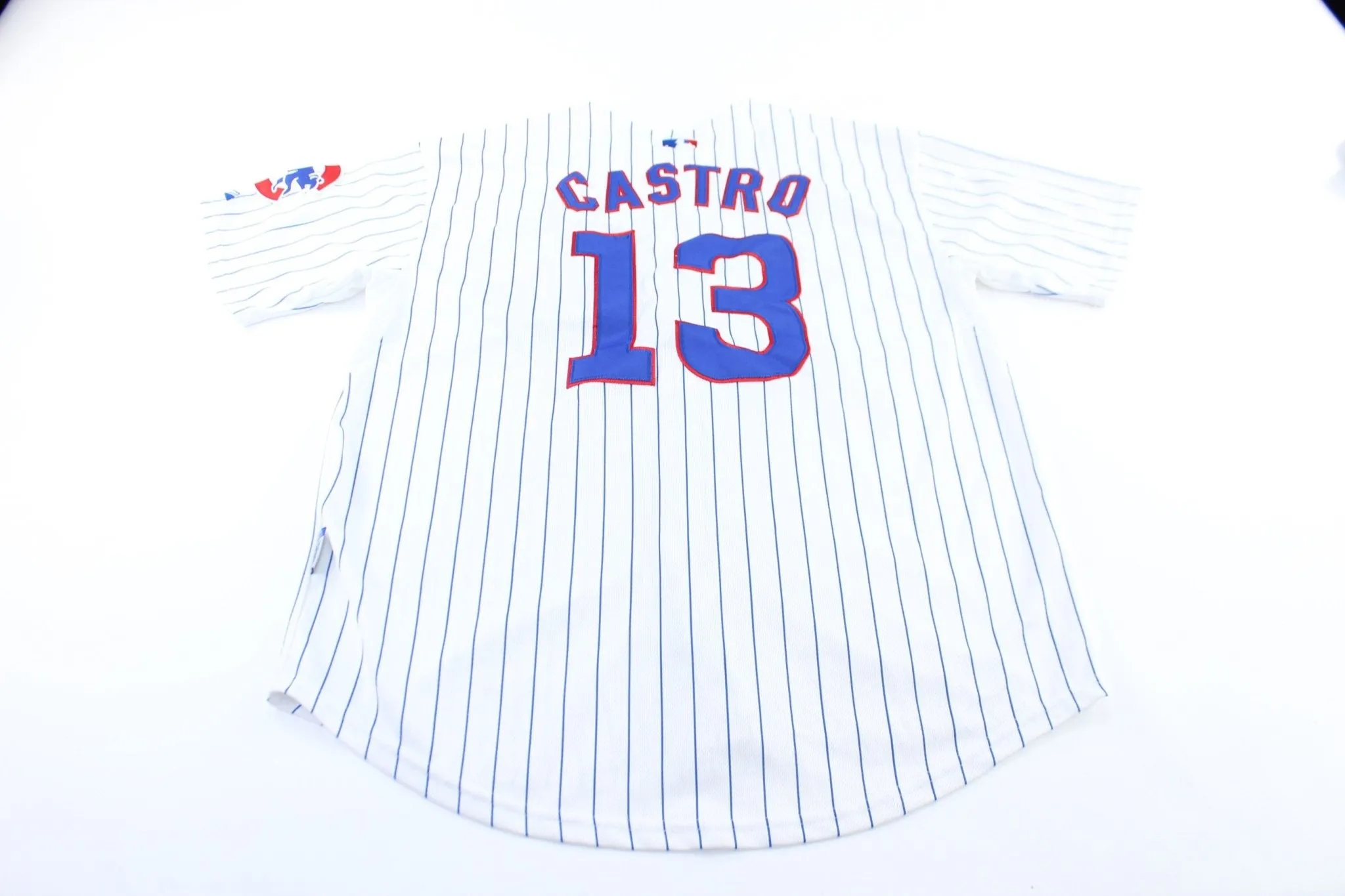 Majestic Chicago Cubs Starlin Castro Striped Baseball Jersey