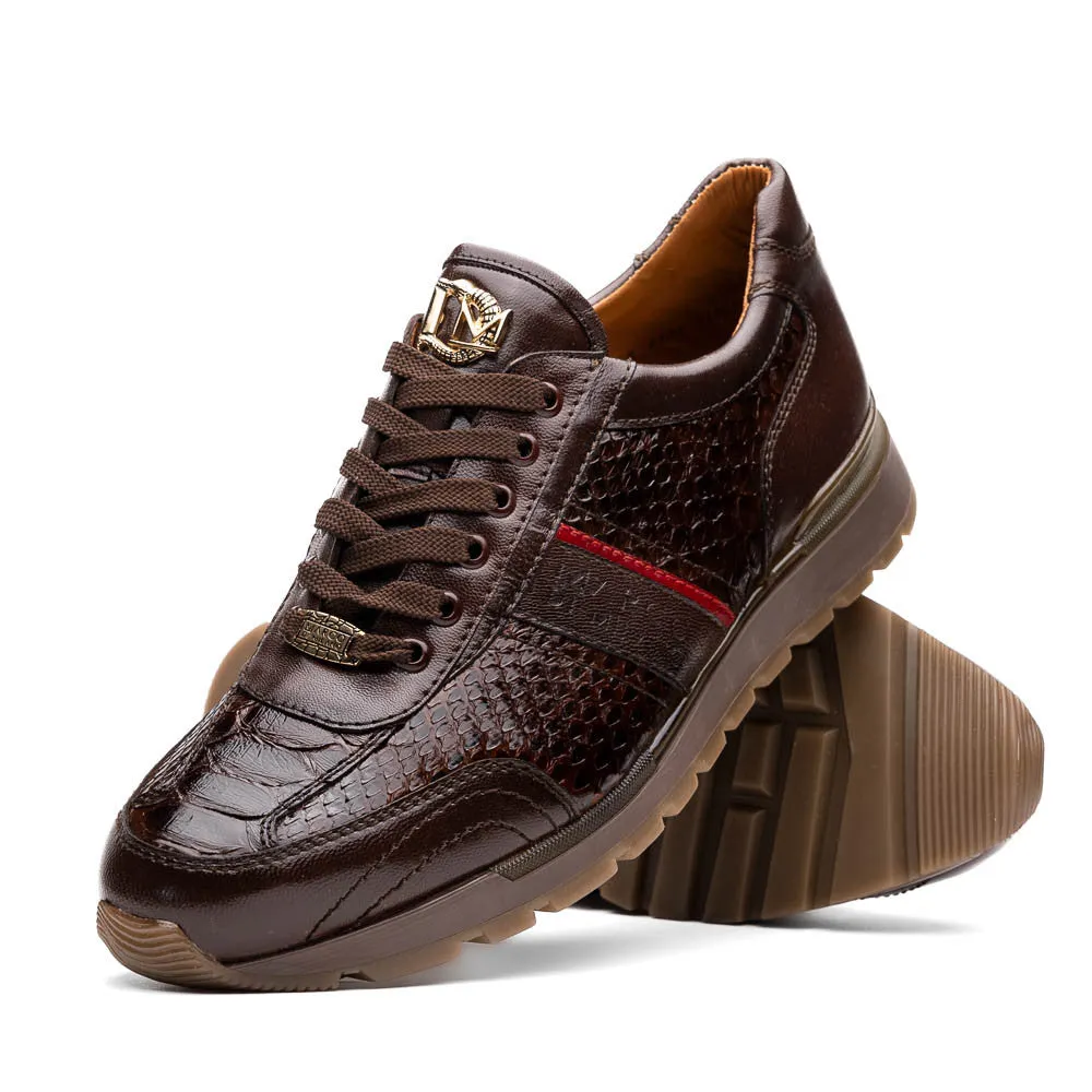 Marco Di Milano BRESCIA Brown Python & Calfskin Sneakers