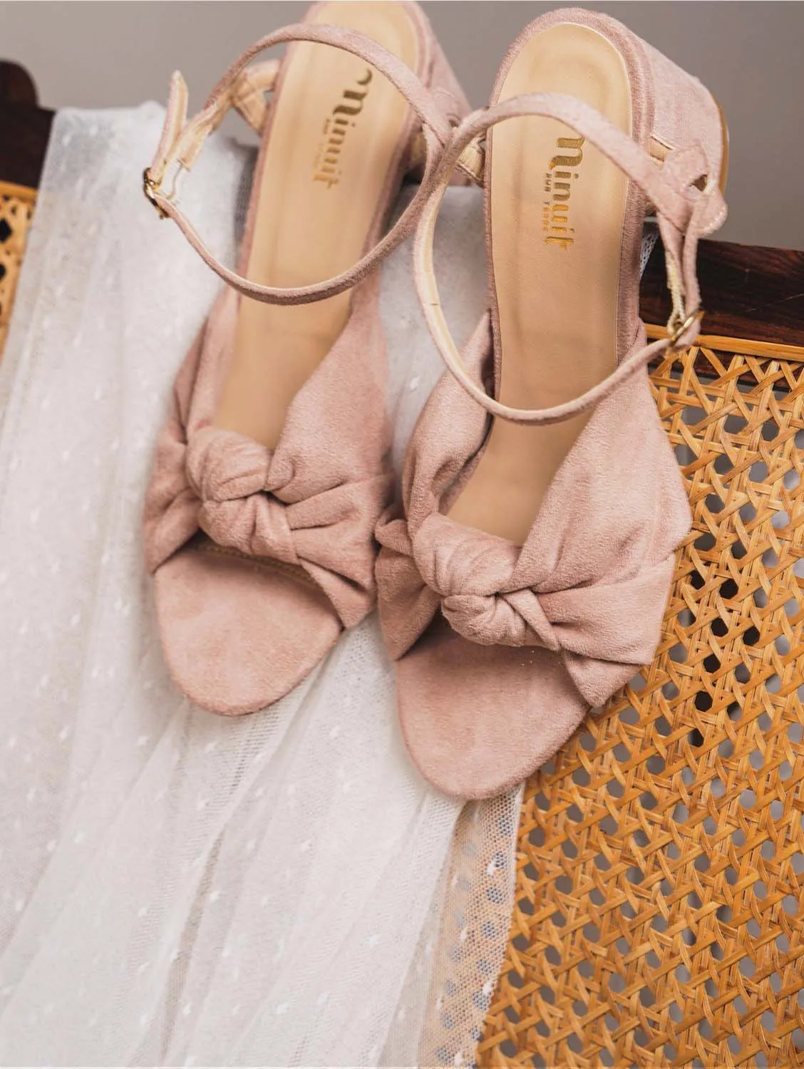 Marquise Vegan Suede Heels | Blush