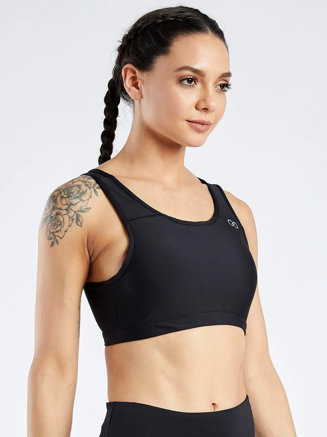 Maxtreme Pace Black High Neck Sports Bra