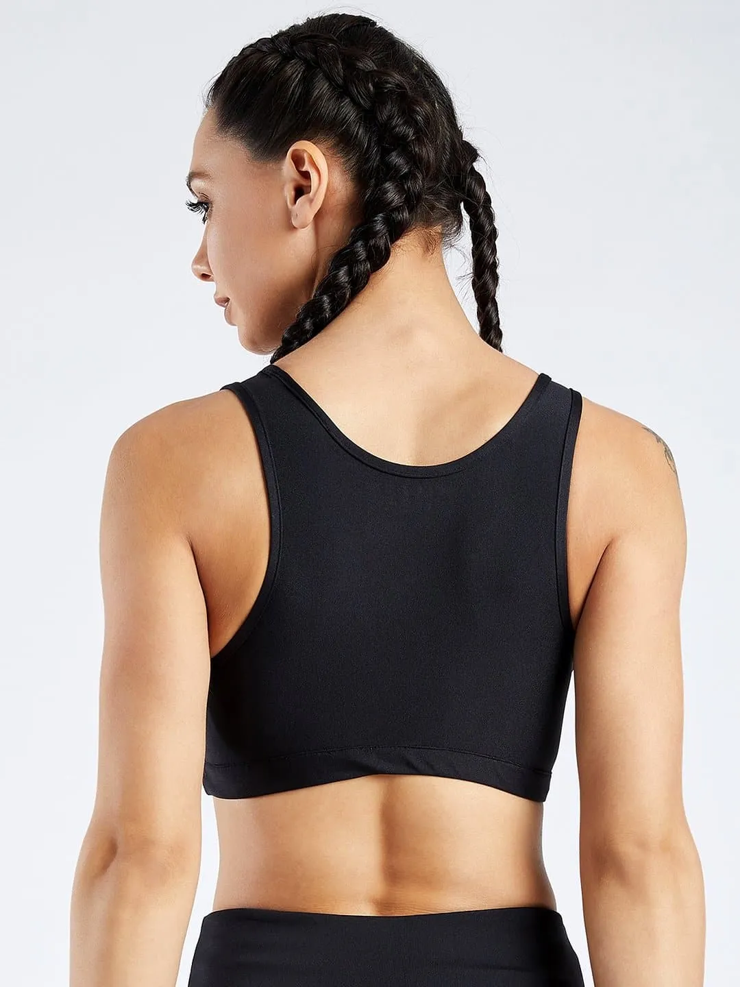 Maxtreme Pace Black High Neck Sports Bra