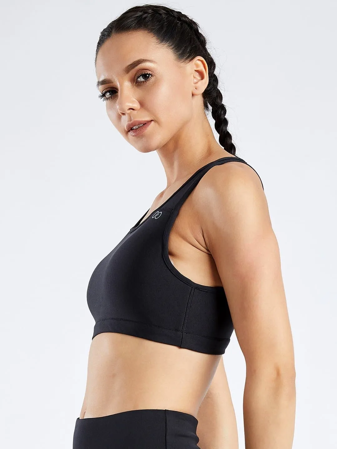 Maxtreme Pace Black High Neck Sports Bra