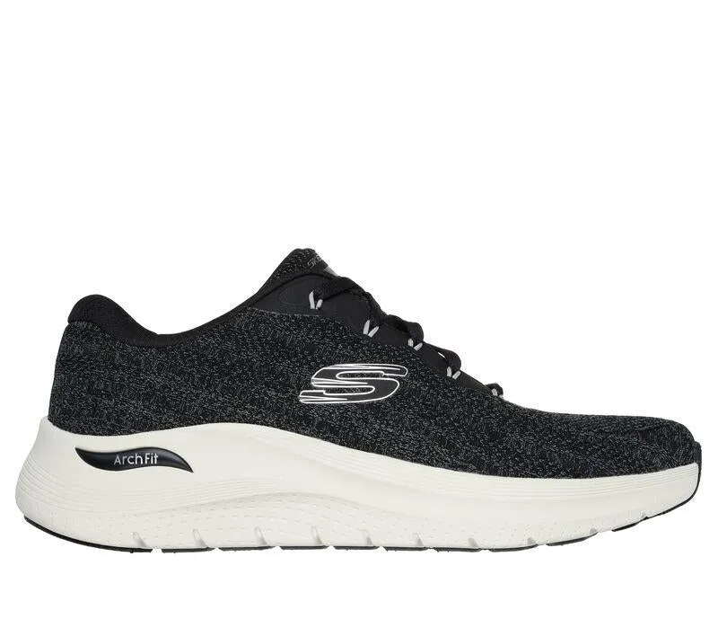 Men's Wide Fit Skechers 232701 Arch Fit 2.0 Road Wave Walking Sneakers - Black