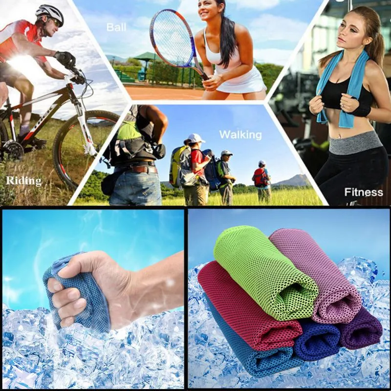 Microfiber Sport Towel Rapid Cooling Ice Face Towel Quick-Dry Beach Towels Summer Enduring Instant Chill Towels for Fitness Yoga