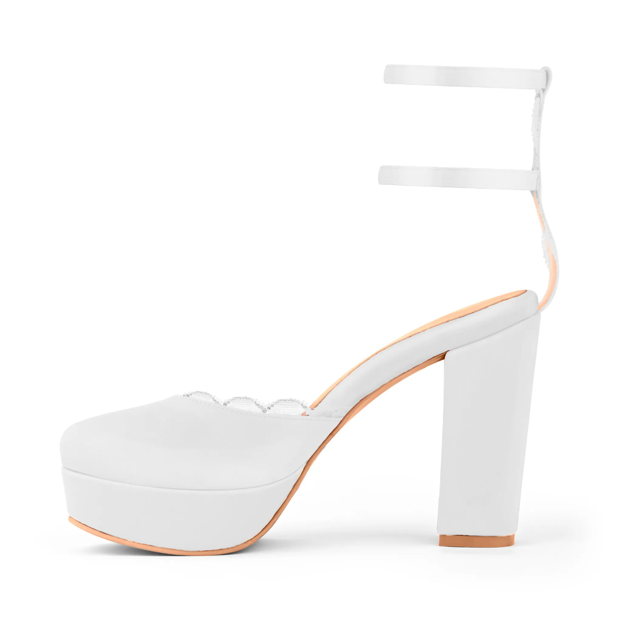 MISTICA WHITE PLATFORM HEELS