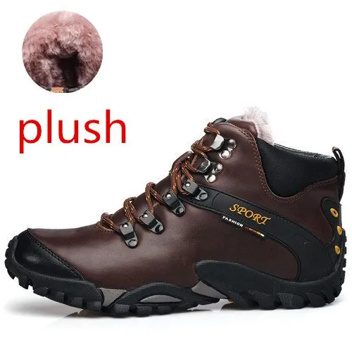 MIXIDELAI New Road Track 2020 Men Snow Boots Waterproof Men Footwear Winter Ankle Boots Fur Breathable Men Winter Shoes 3 Colors