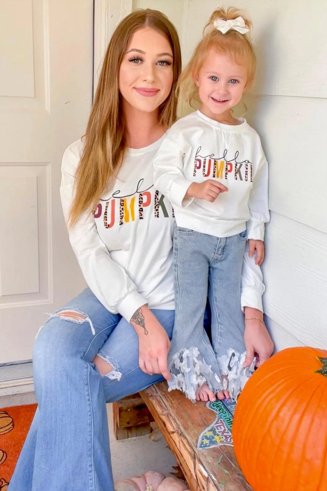 Mom & Me - "Hello Pumpkin" White Top