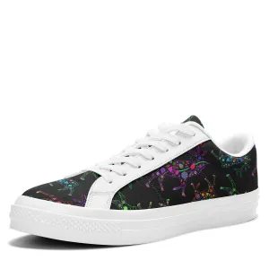 Neon Floral Elks Aapisi Low Top Canvas Shoes White Sole