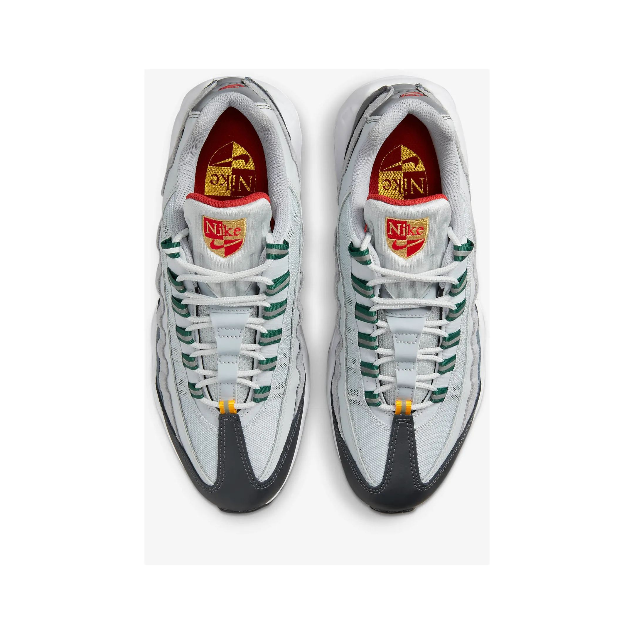 Nike Men's Air Max 95 Shoes - Pure Platinum / University Gold / Cinnabar / Gorge Green