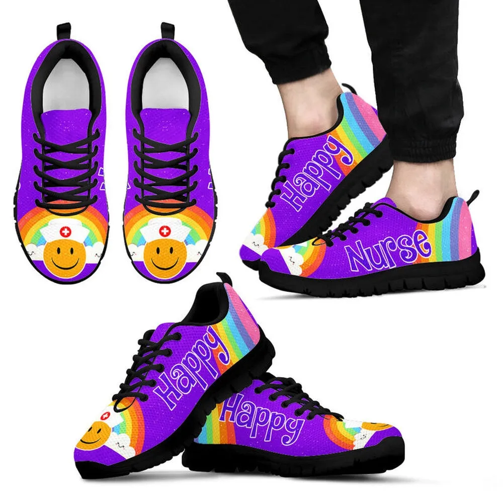 Nurse Sneaker, Nurse Happy Purple Sneakers Shoes, Best Shoes For Nurses