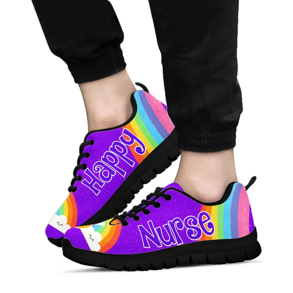 Nurse Sneaker, Nurse Happy Purple Sneakers Shoes, Best Shoes For Nurses