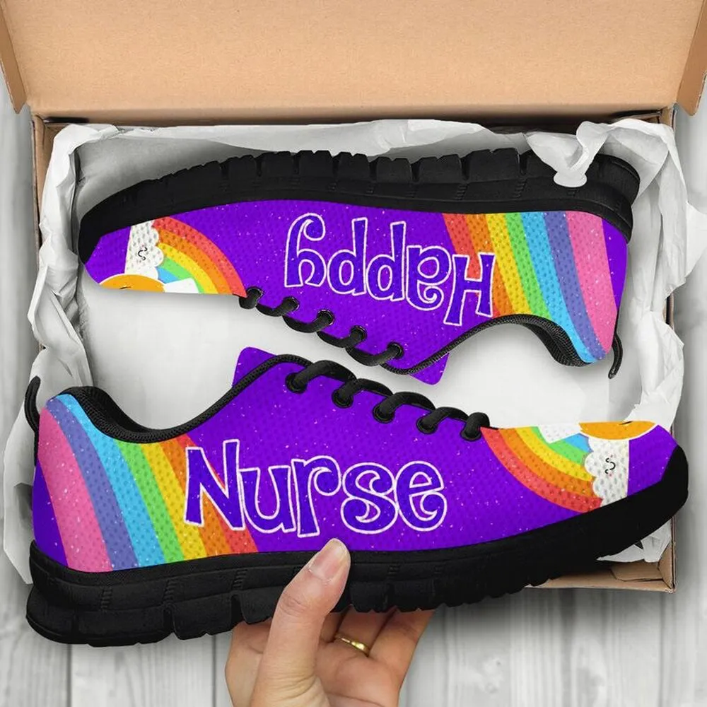 Nurse Sneaker, Nurse Happy Purple Sneakers Shoes, Best Shoes For Nurses