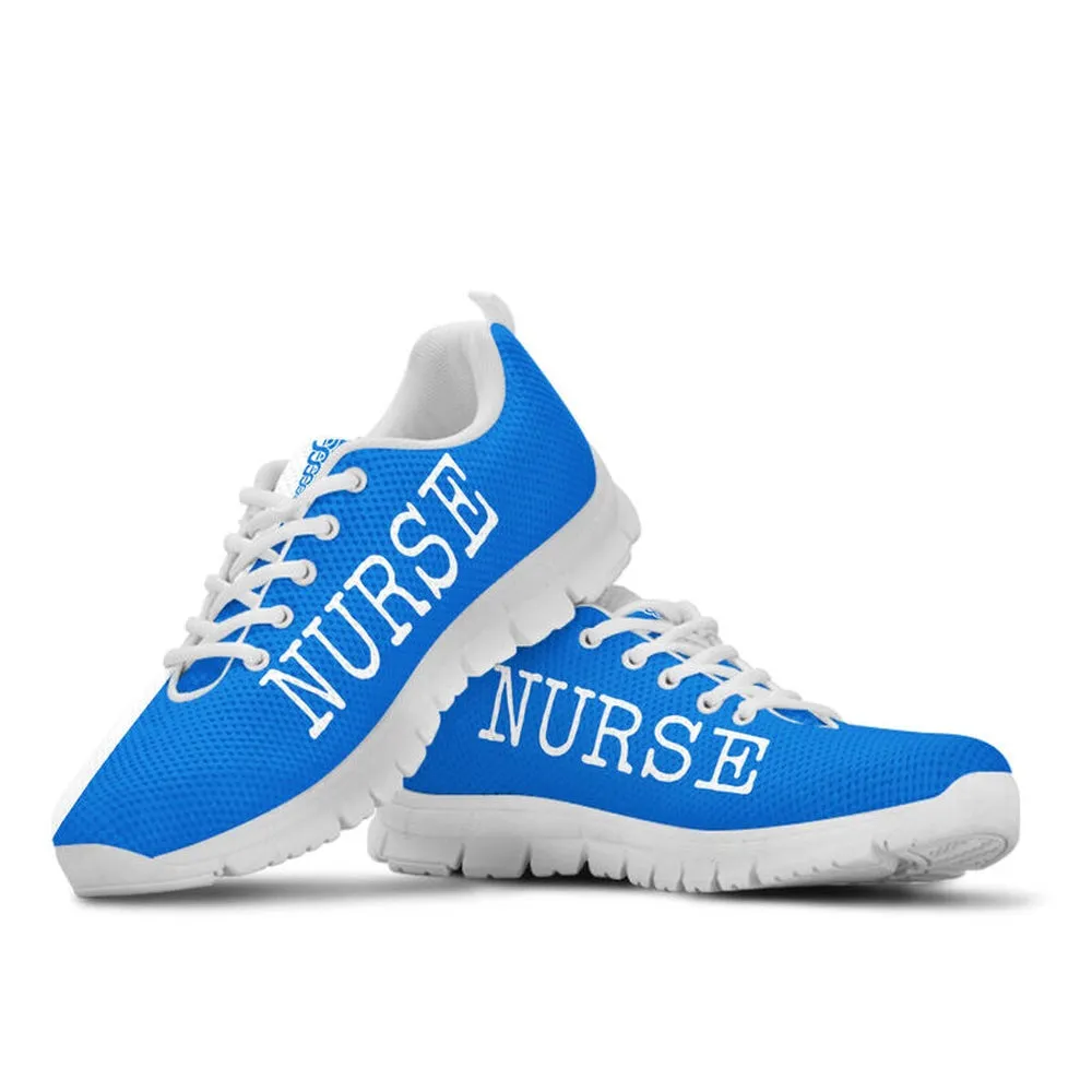 Nurse Sneaker, Nurse Love Blue White Sneakers Shoes, Best Shoes For Nurses