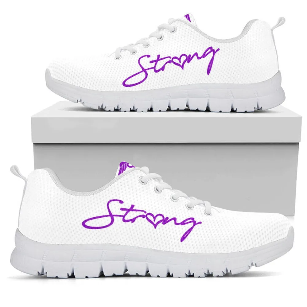 Nurse Sneaker, Nurse Strong Purple White Sneakers Shoes, Best Shoes For Nurses