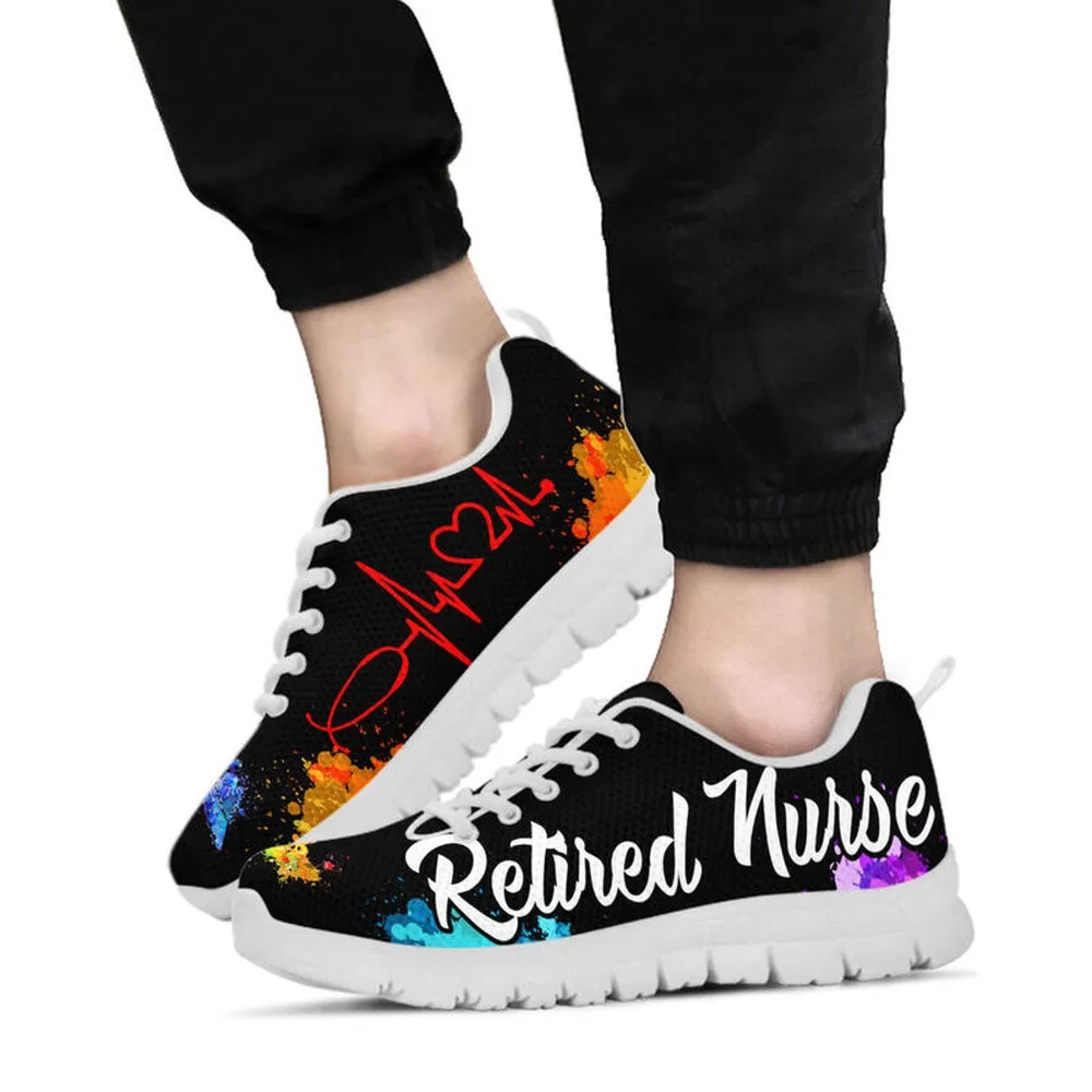 Nurse Sneaker, Retired Nurse Art Sneakers Shoes, Best Shoes For Nurses