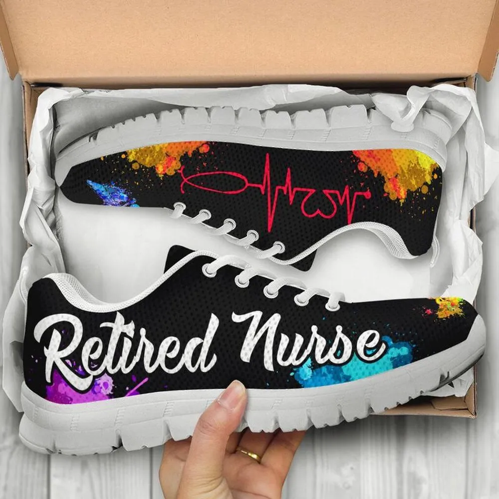 Nurse Sneaker, Retired Nurse Art Sneakers Shoes, Best Shoes For Nurses