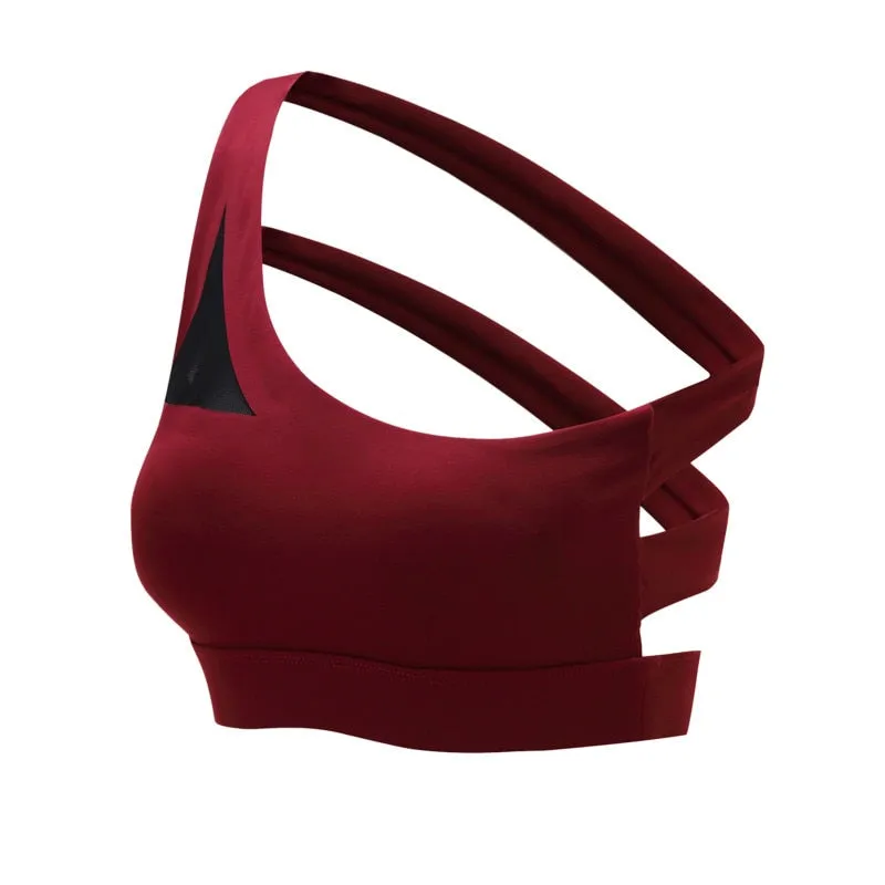 Oblique One-Shoulder Mermaid Sports Bra