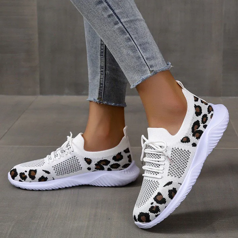 OCW Fashionable Leopard Cushion Sneakers Women Orthopedic Shoes