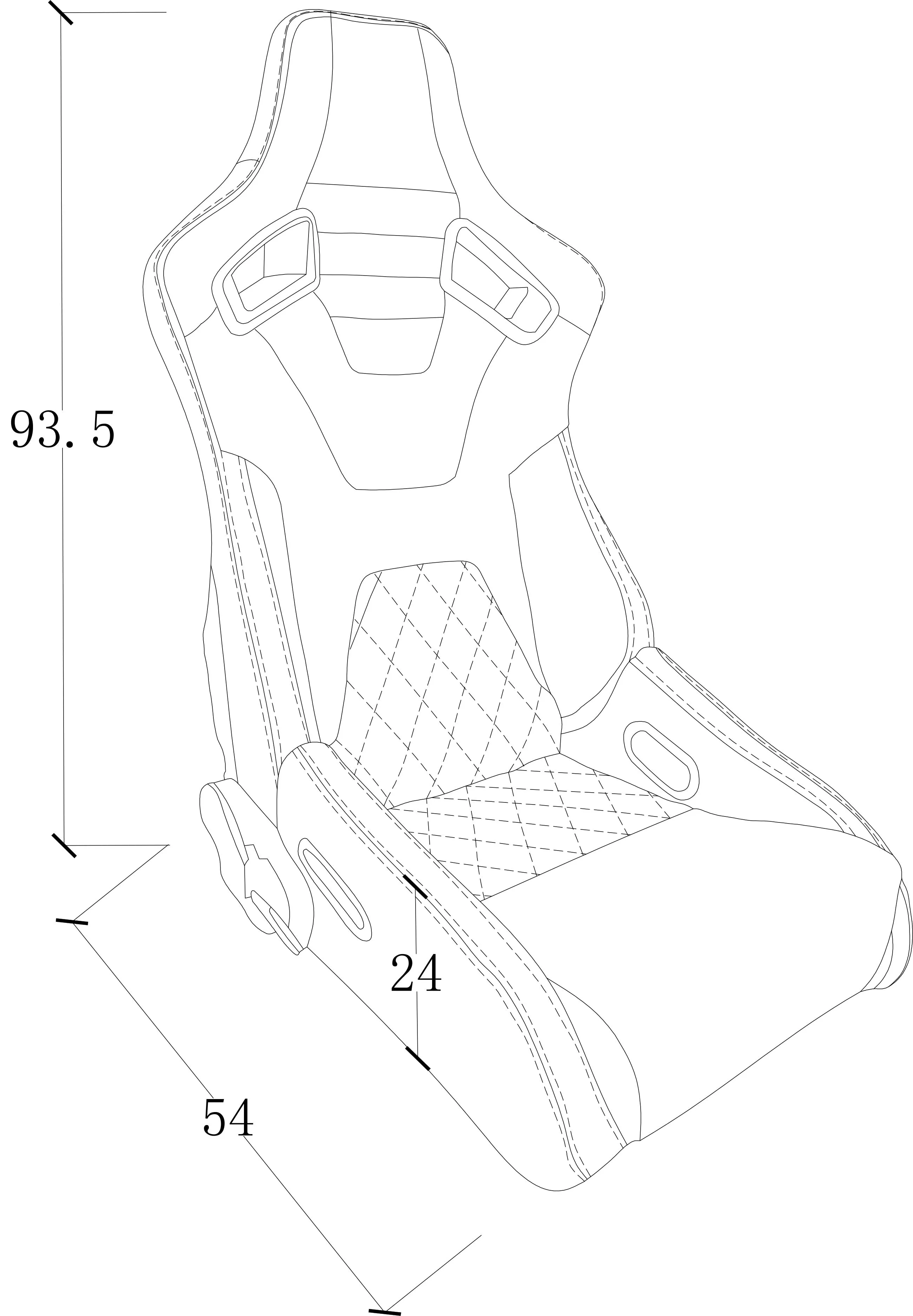 Pair BB6 GT Quilted Diamond Stitched Reclining Bucket Seats