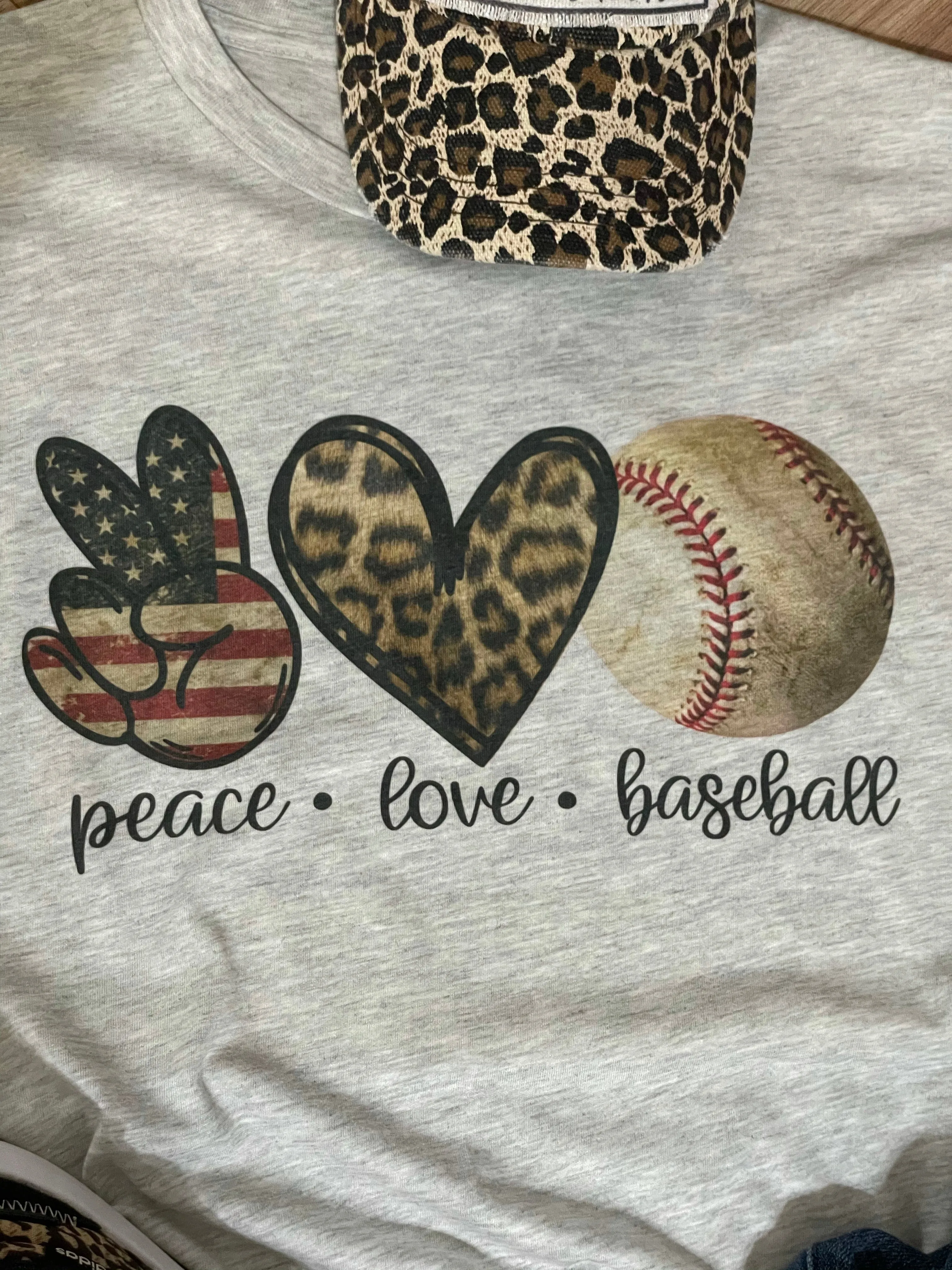 Peace, Love, Baseball Long-Sleeve Tee