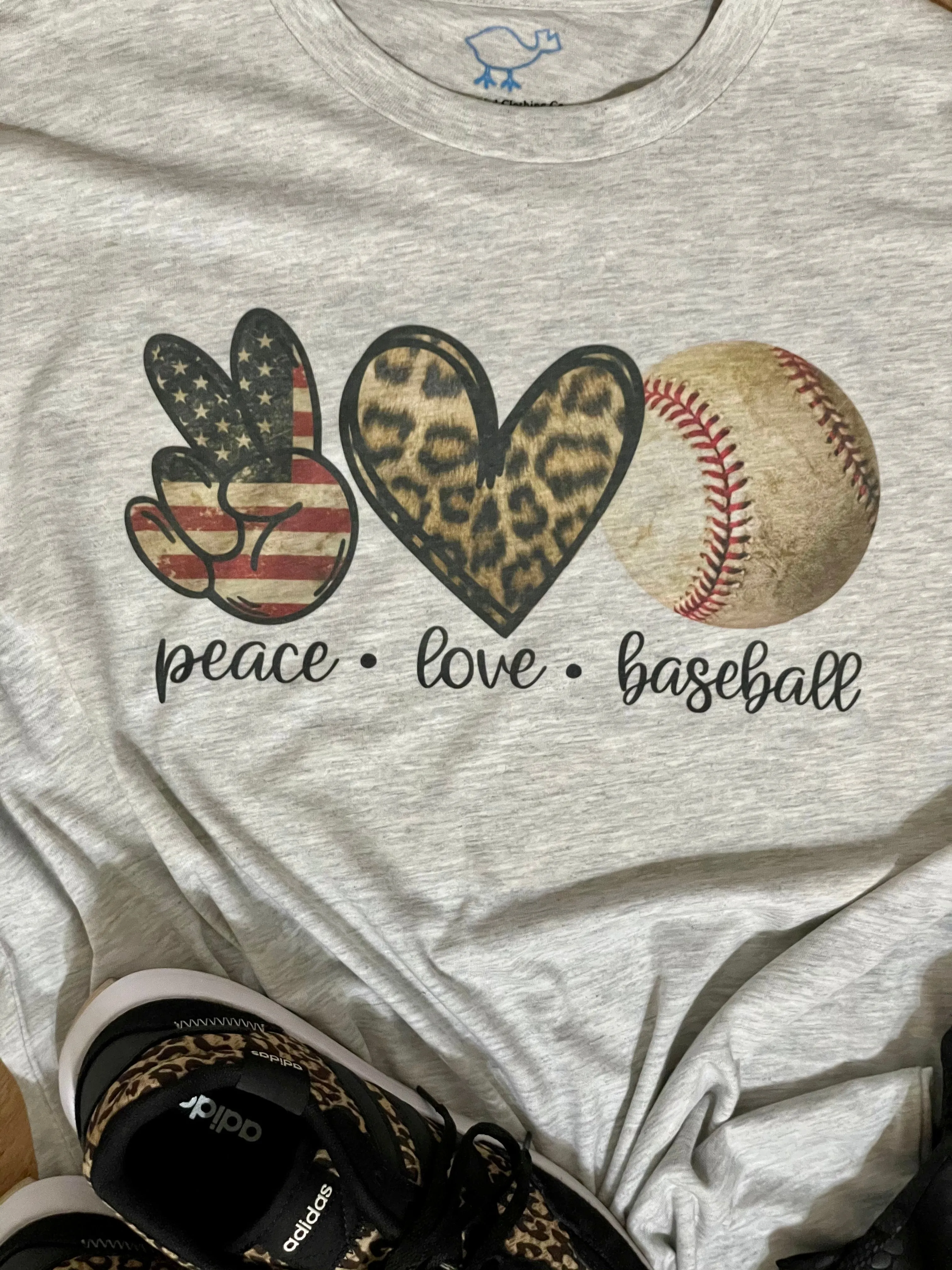 Peace, Love, Baseball Long-Sleeve Tee