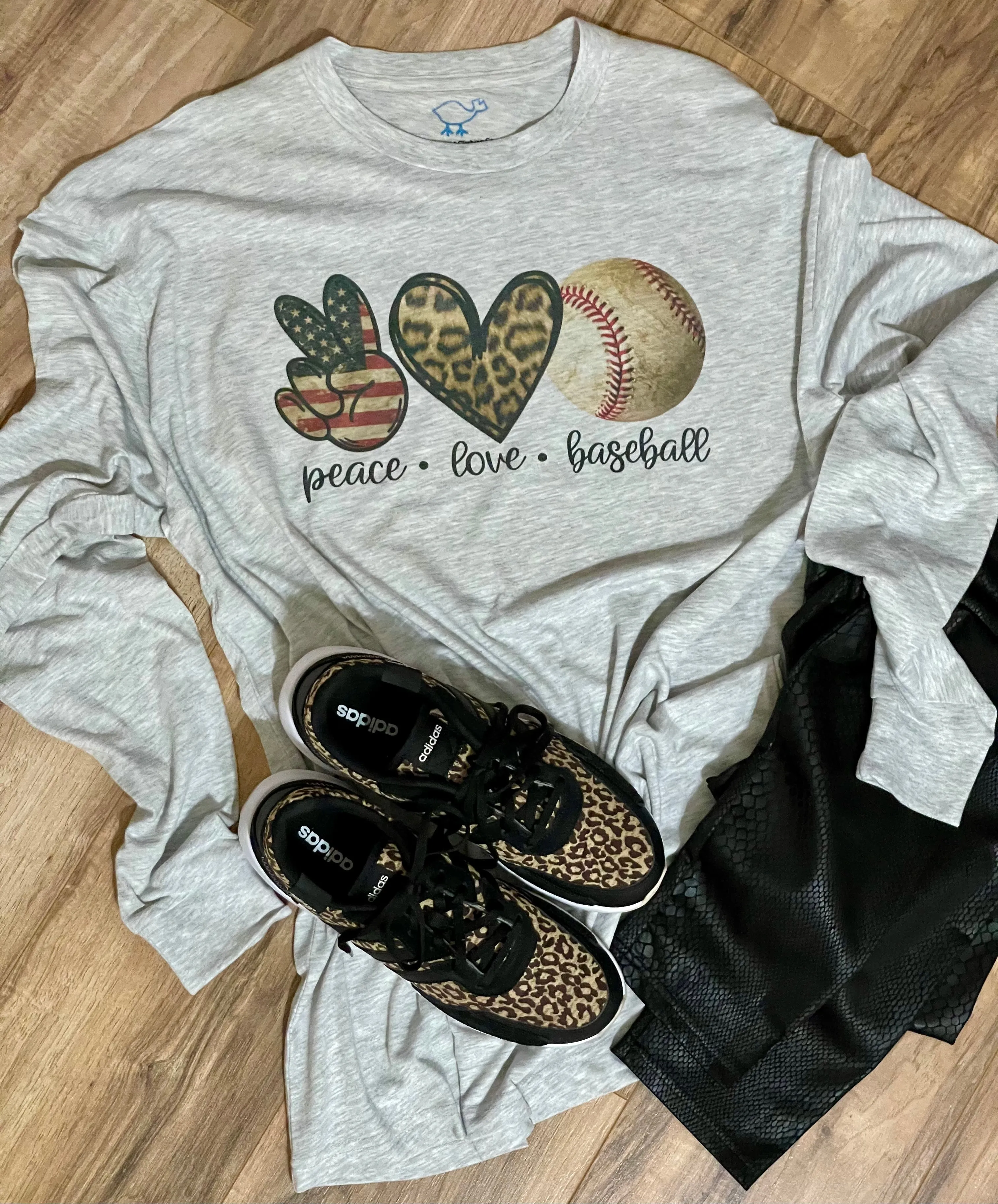 Peace, Love, Baseball Long-Sleeve Tee