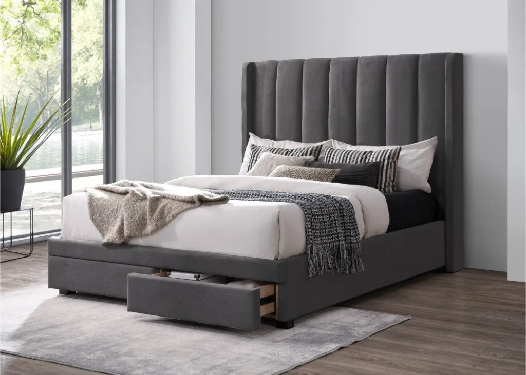 Perrisa 2-Drawer Storage King Bed- Licorice