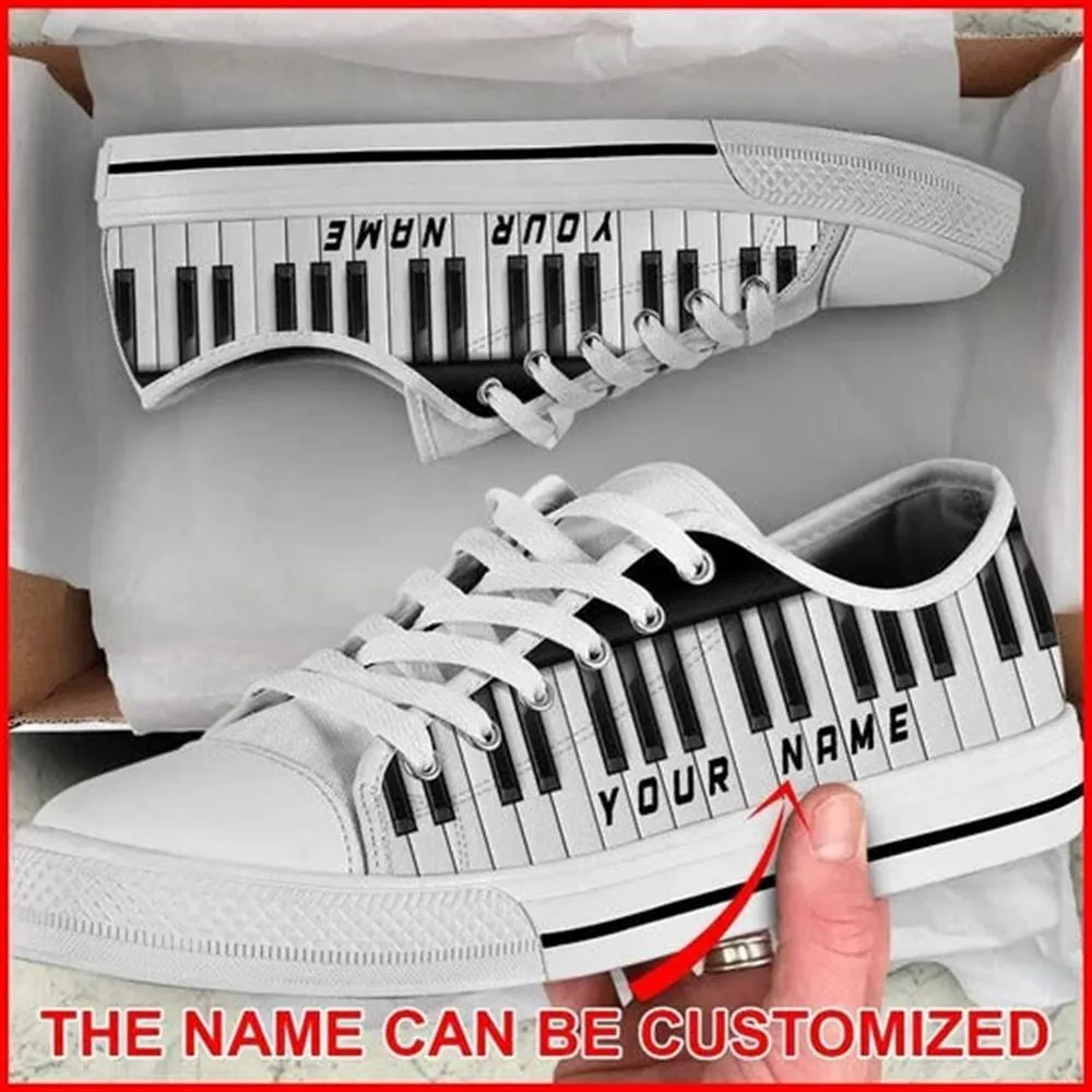 Piano Shortcut Personalized Canvas Low Top Shoes, Custom Canvas Shoes, Best Canvas Shoes