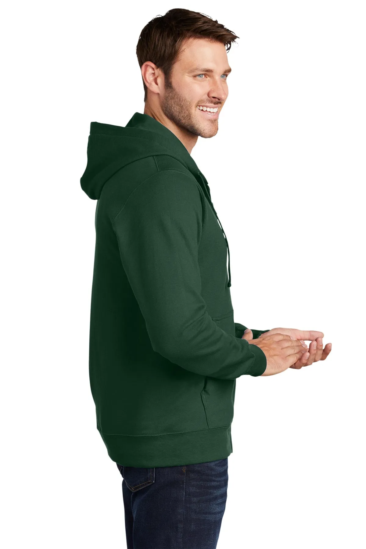 Port & Company Fan Favorite Fleece Customized Zip Hoodies, Forest Green