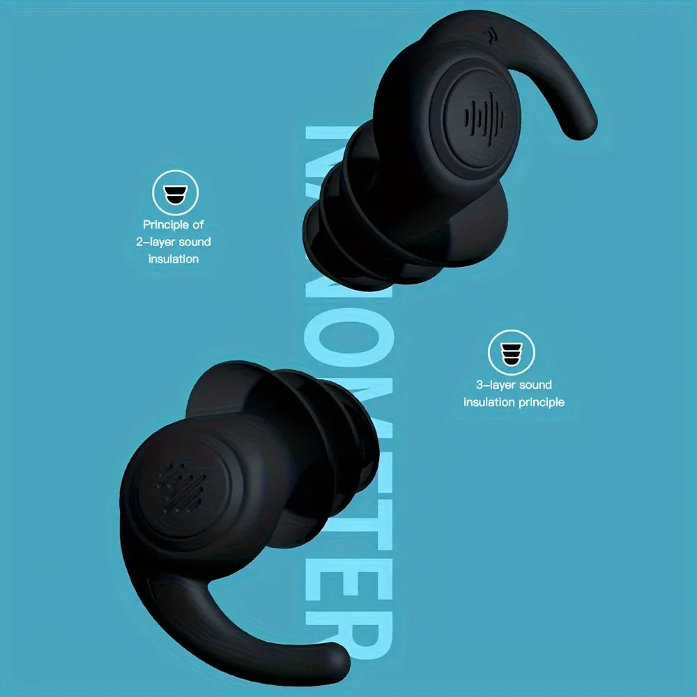 Premium Noise Cancelling Reusable Ear Plugs with Silicone Design