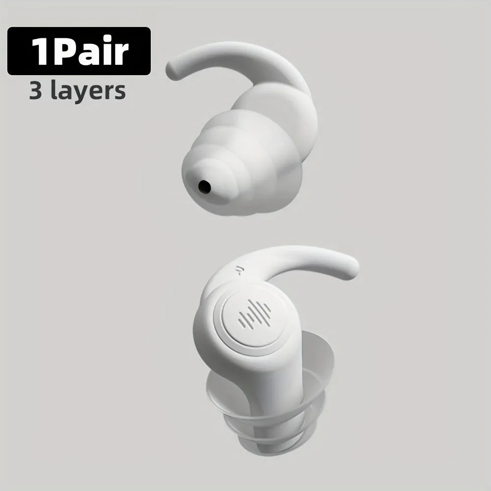 Premium Noise Cancelling Reusable Ear Plugs with Silicone Design