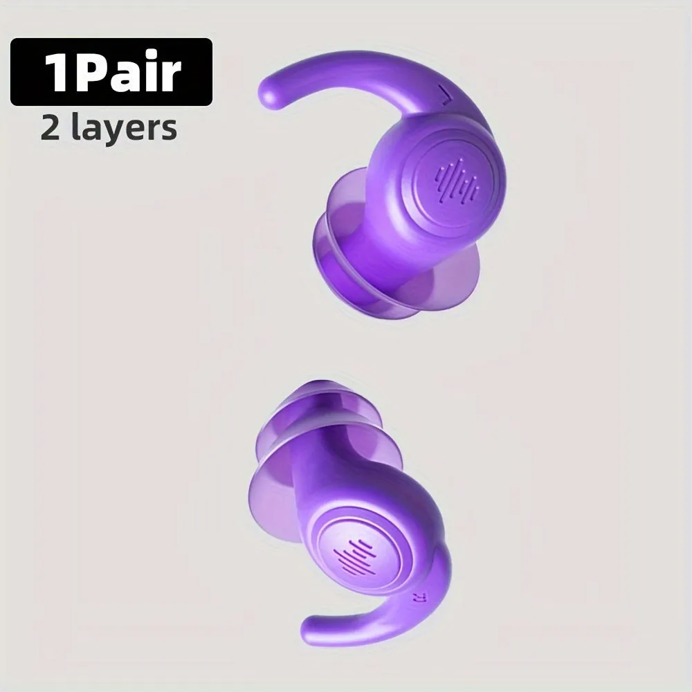 Premium Noise Cancelling Reusable Ear Plugs with Silicone Design