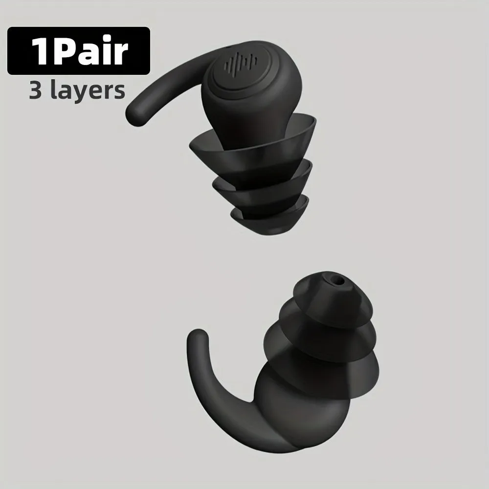 Premium Noise Cancelling Reusable Ear Plugs with Silicone Design