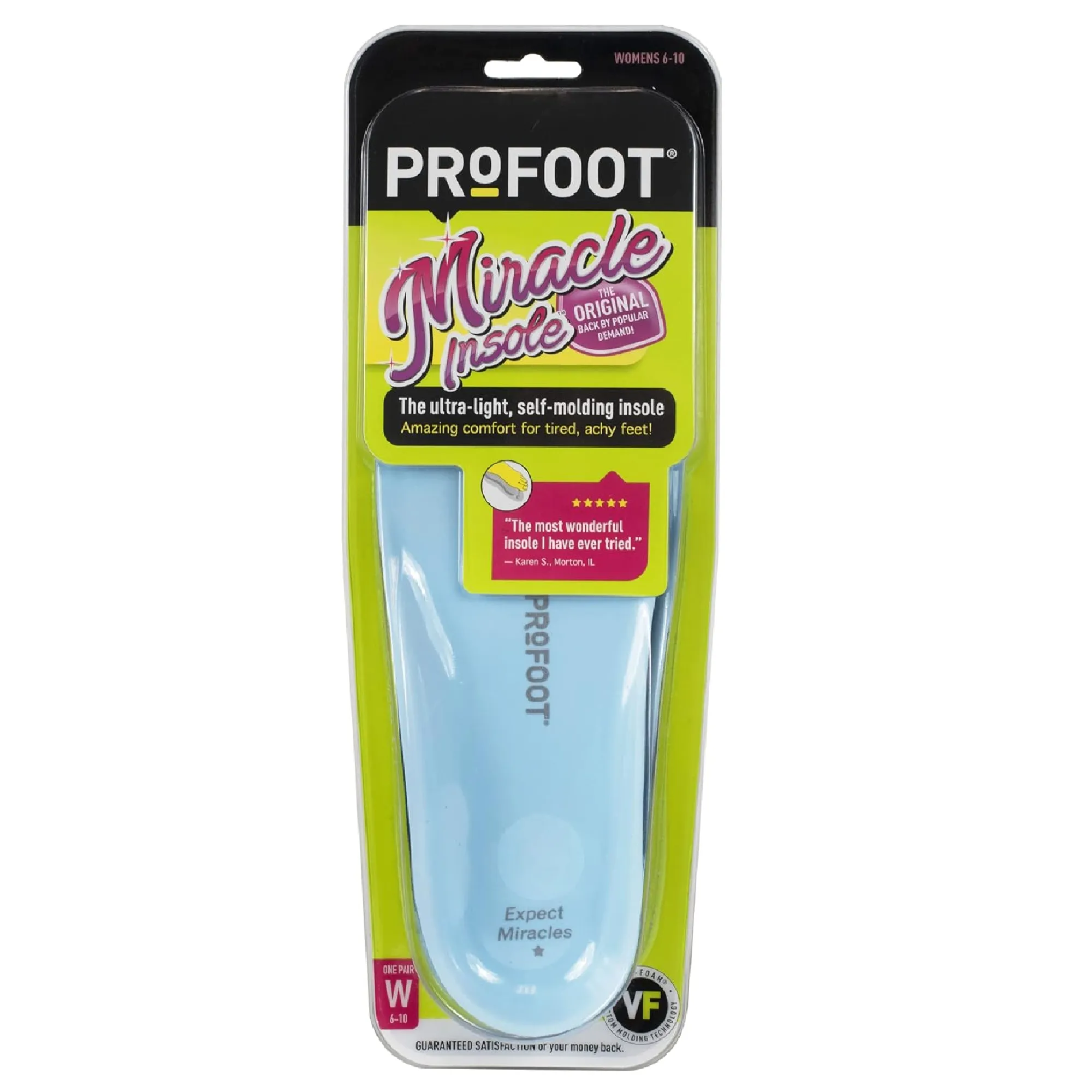 ProFoot Original Miracle Insole, Women's 6-10, 1 Pair