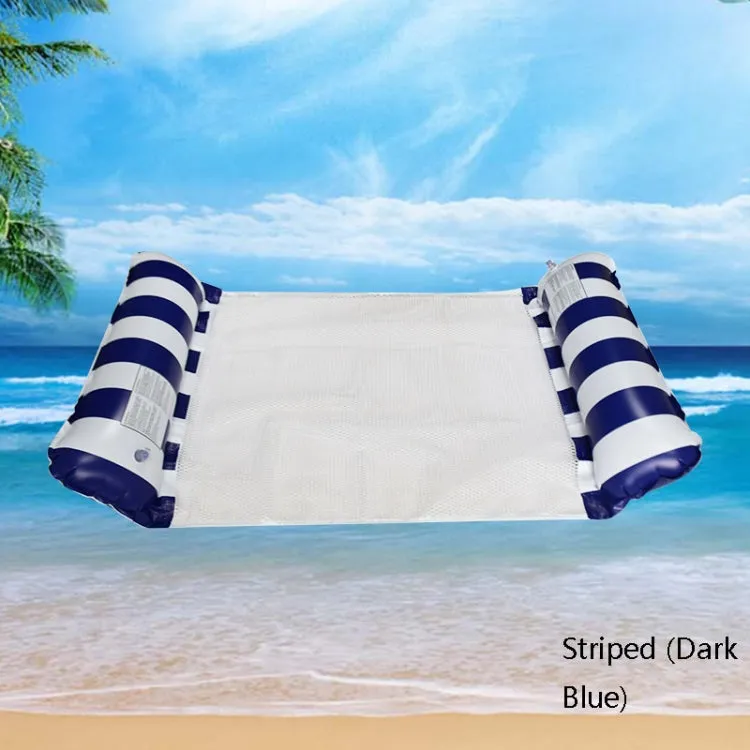 PVC Inflatable Hammock Adult Swimming Floating Row, Size: 120 x 70cm(Dark Blue Striped)