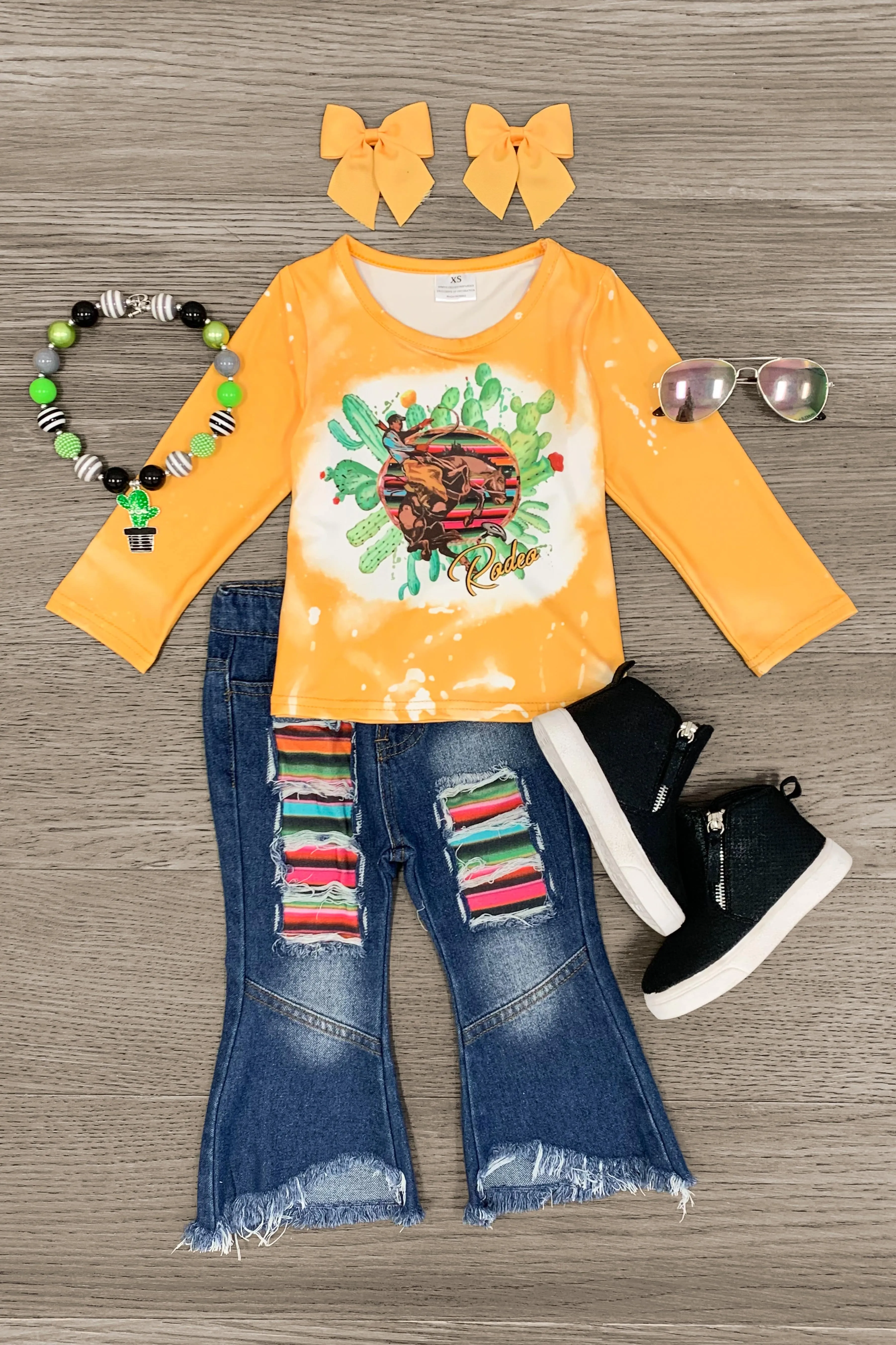 "Rodeo" Cactus Cowboy Denim Flare Set