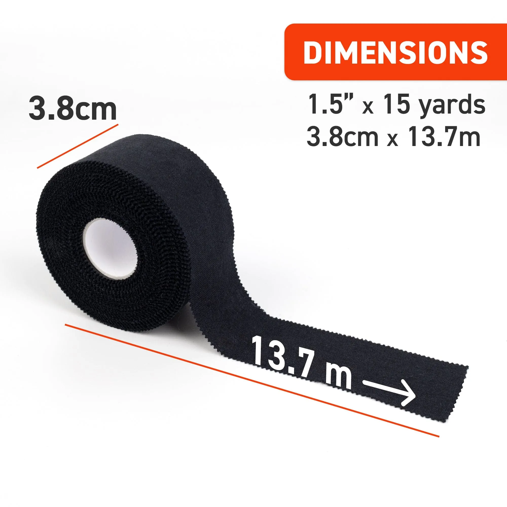 Ready First Aid Athletic Sport Tapes- (1.5' x 15 Yrd) (Black)