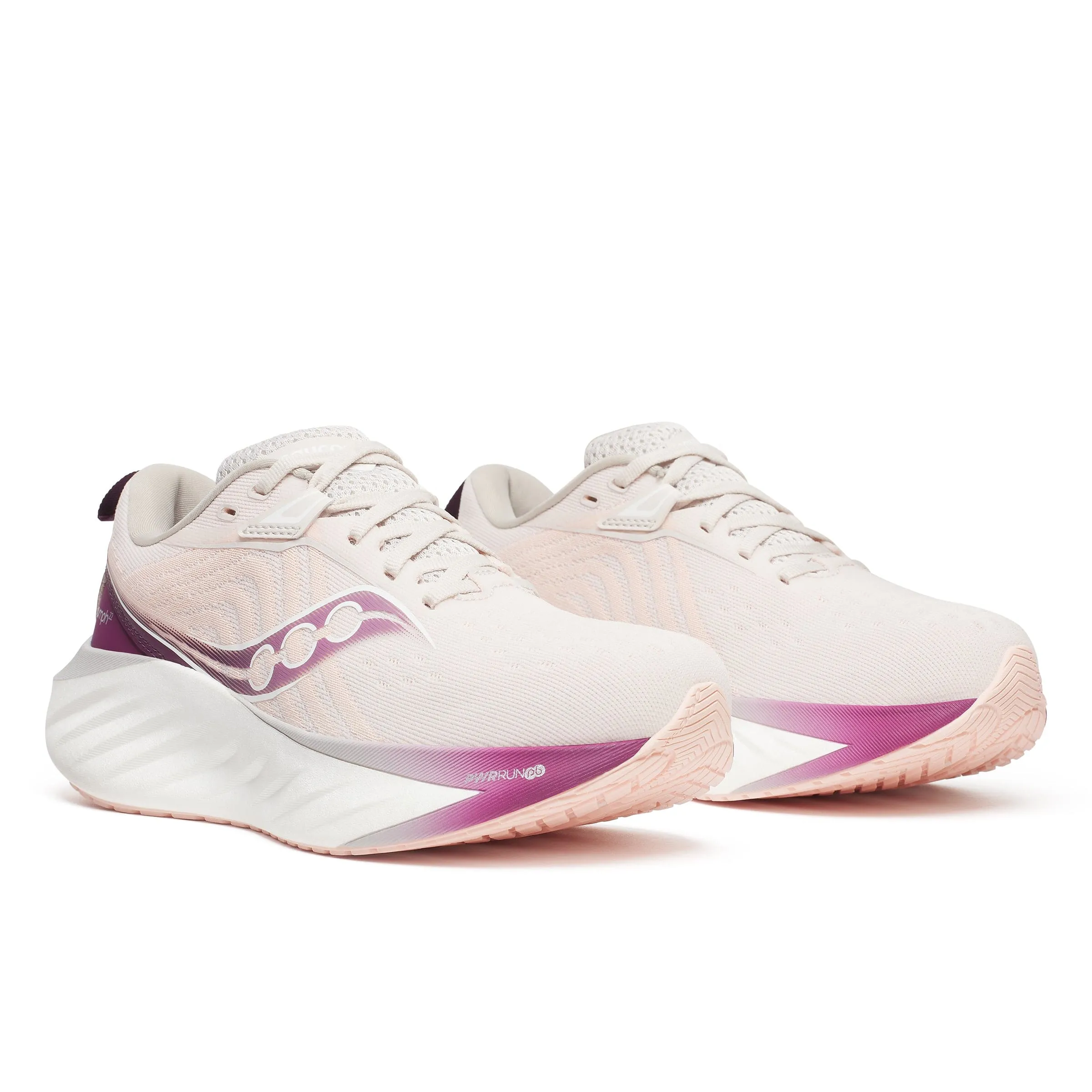 Saucony Women's Triumph 22 Running Shoes in Moon/Eggplant AW24