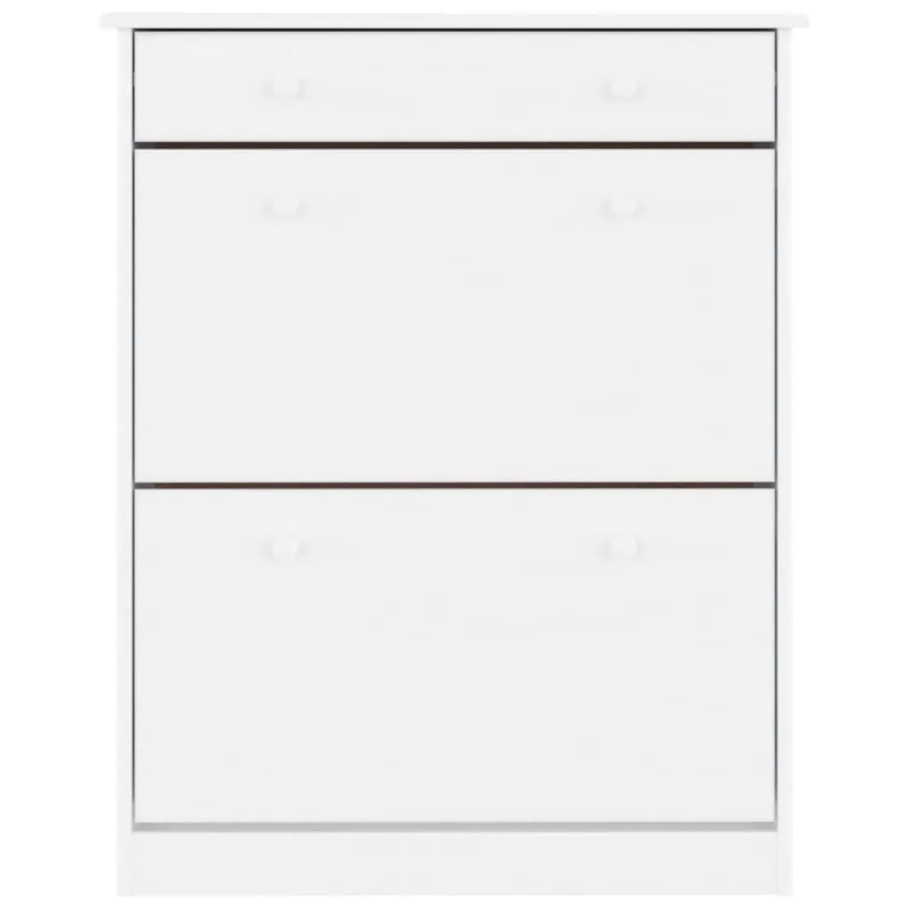 Shoe Cabinet ALTA White 77x35x96 cm Solid Wood Pine