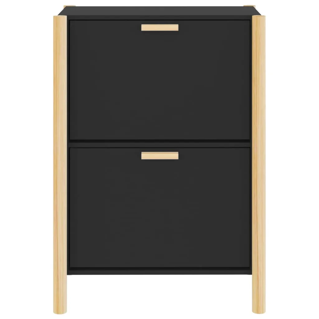 Shoe Cabinet Black 57.5x33x80 cm Engineered Wood